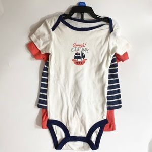 NWT Carter’s boys three piece shirt and short set